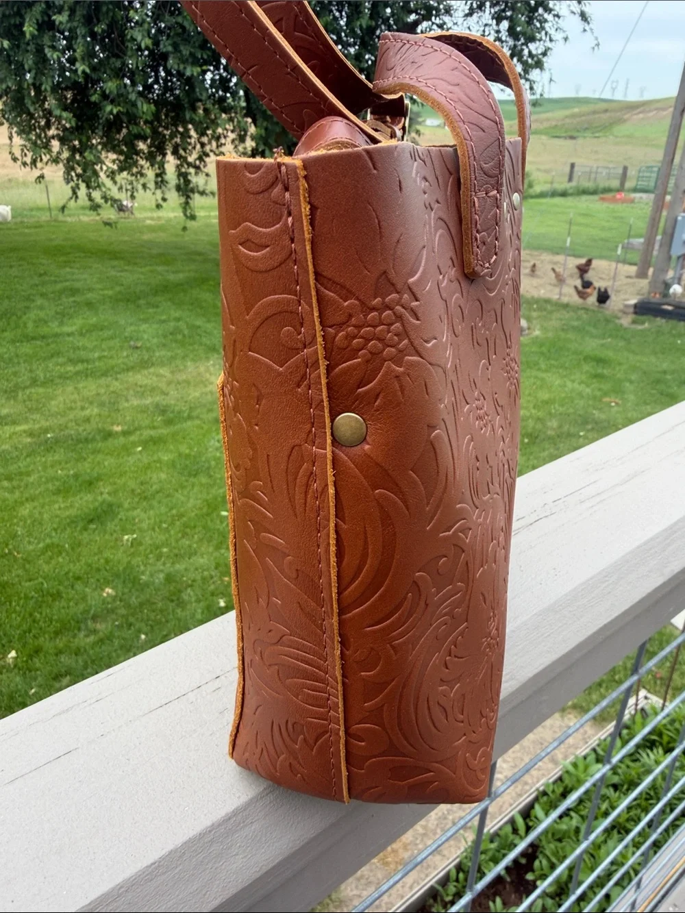 New Portland Leather Mini Crossbody Snap Tote in Meadow